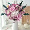 Immortal Rose & Eucalyptus Bouquet: Dried Hydrangea, Baby's Breath, Crystal Grass for Home Decoration & Living Room Arrangement