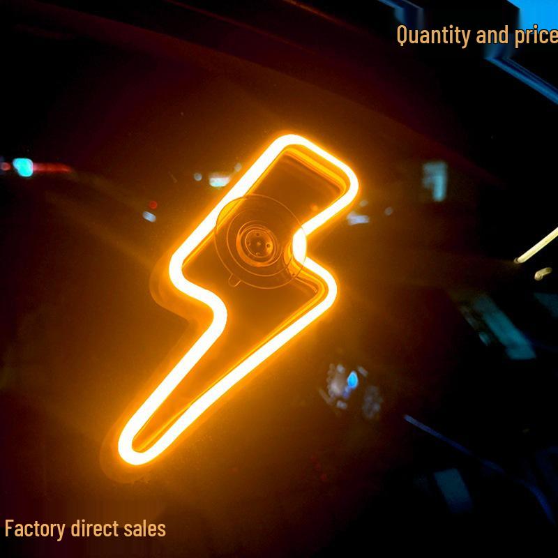 Neon Cyberpunk LED Lightning Window Light: Electric Interior Decor