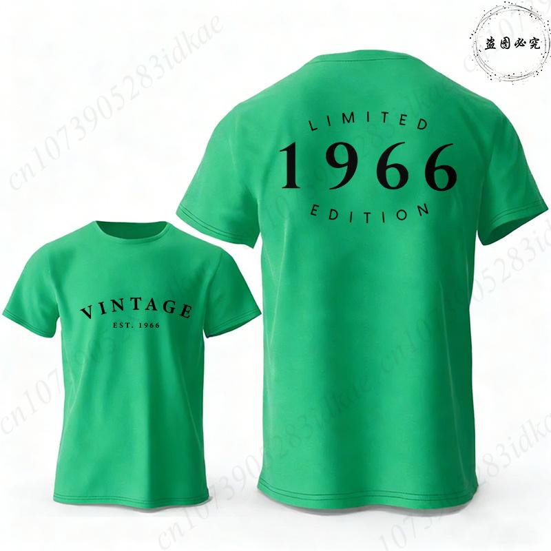 Vintage Est 1966 Limited Edition 60th Birthday Tees Mens Oversized O Neck Short Sleeve Tshirts Fashion Graphic Male Clothing