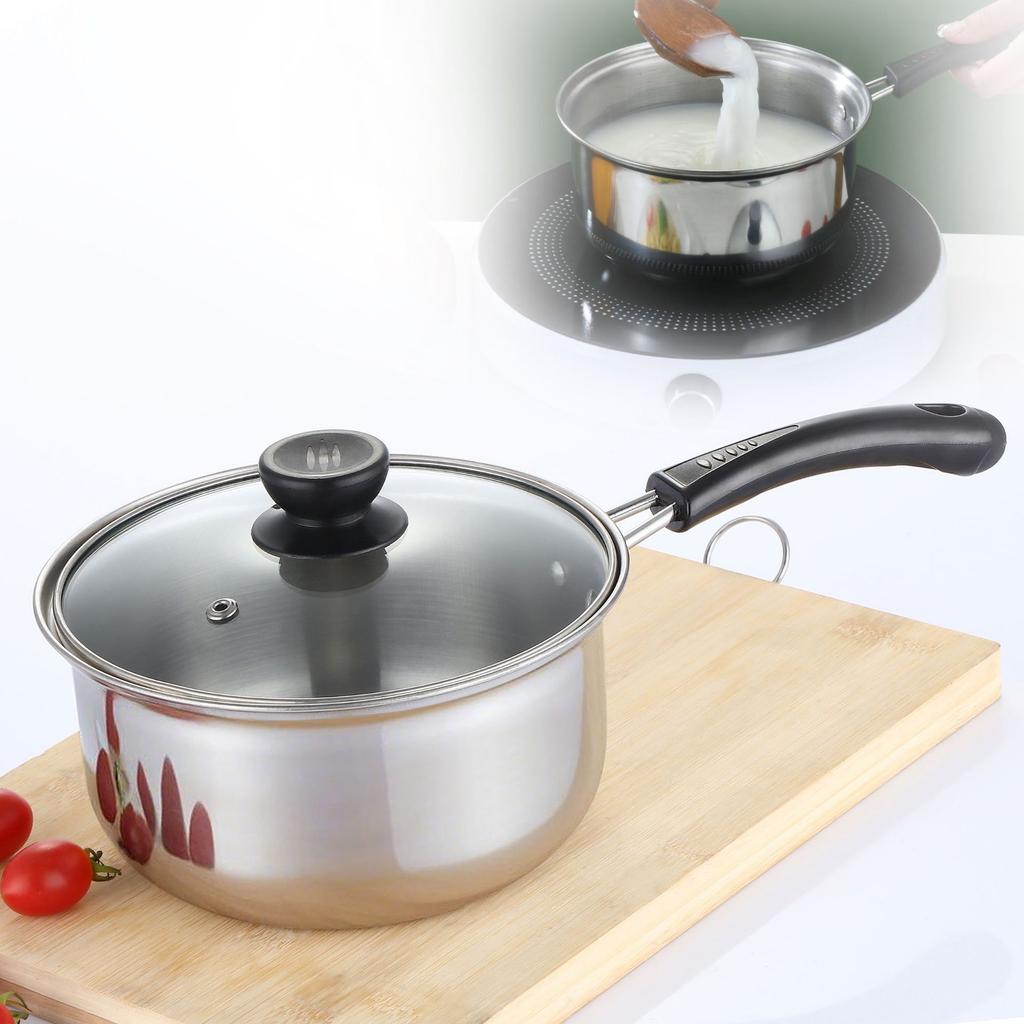 2026 Stainless Steel Milk Pot Non Stick Baby Food Cooker Double Handle Soup Pot For Induction Cooker
