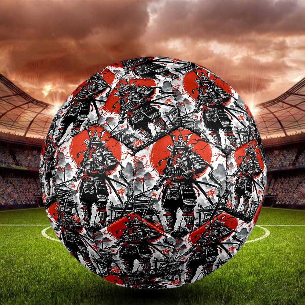 Japanese Samurai Indoor Soccer Ball Size 5 Colorful All Ages Machine Stitched PVC Competition Ready Durable High-Bounce