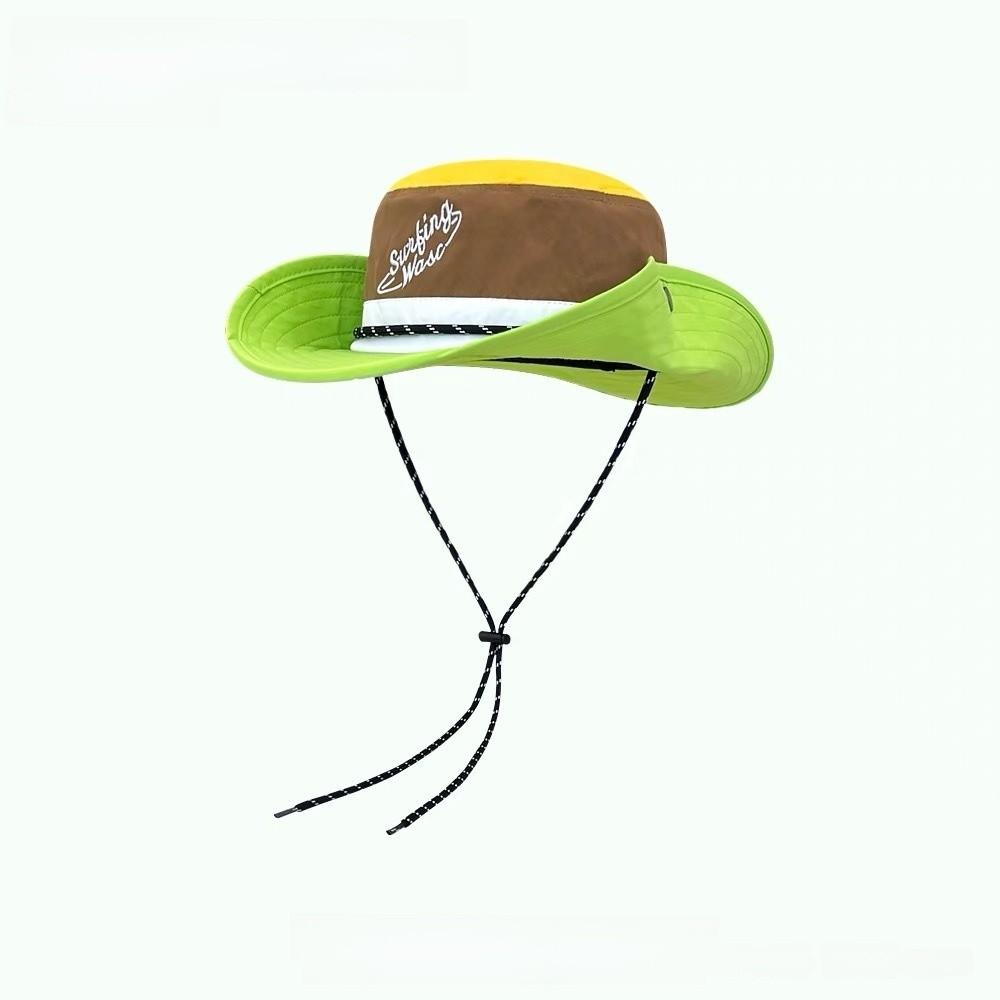 Style Vintage Patchwork Fisherman Hat With Sun Protection For Outdoor Activities