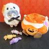 Ghost Poncho & Pumpkin Bag Set for 10cm Plush Toy, Kigurumi Accessories, Otaku Activities, Doll Mascot, Kpopdoll Costume [Used]