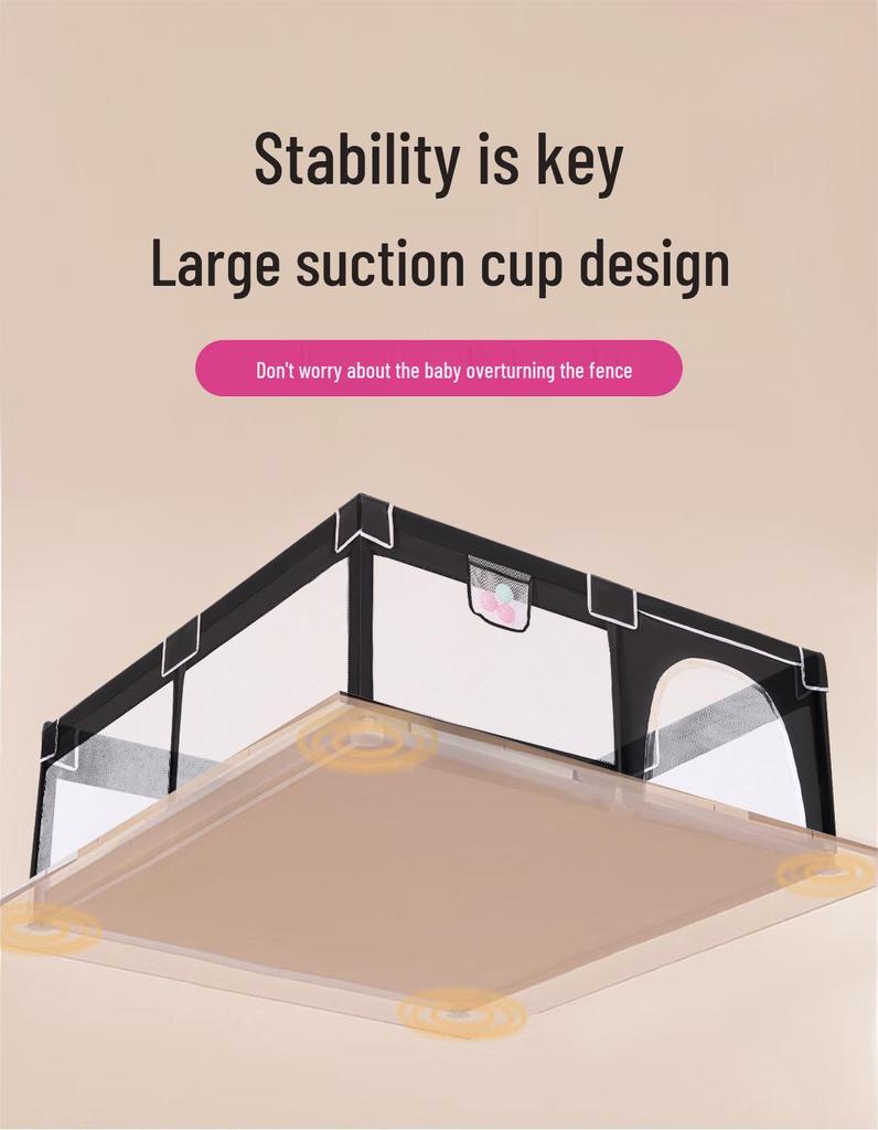 Children's Indoor Safety Play Fence with Crawling Mat - Home Playground Guardrail and Floor Barrier