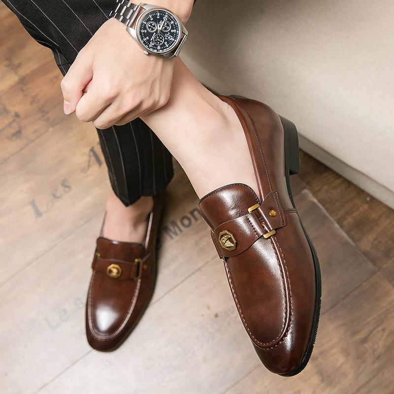 Luxury Men's Brown Dress Shoes 2025 Brand Oxford Shoes Man Social Casual Business Shoes Men Wedding Leather Shoe Zapatillas Male