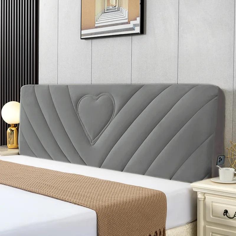 

Утолщенный универсальный стеганый чехол для изголовья кровати, супер мягкий бархатный чехол для изголовья кровати, короткий плюшевый защитный чехол для спинки кровати W180 x H65cm