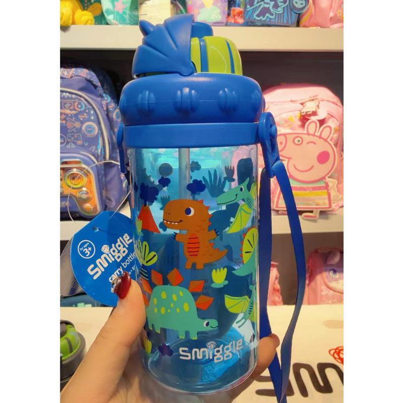 Smiggle Australia Kids Cartoon Straw Bottle Hydration Sports Water Bottle Portable Crossbody Sling Medium