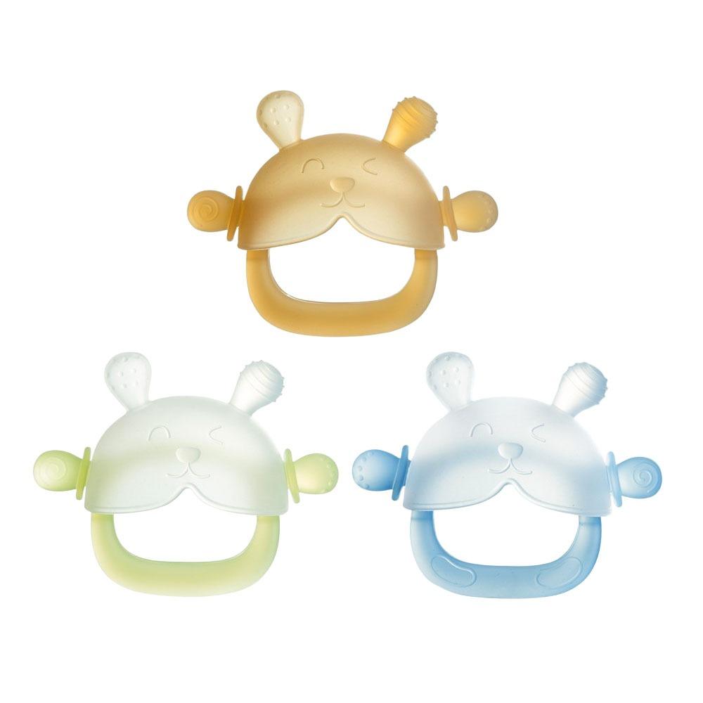 3pcs Food Grade Bunny Teething Toy Soft Silicone Teething Toys Easy Grip Teether Ring  Baby Chewing