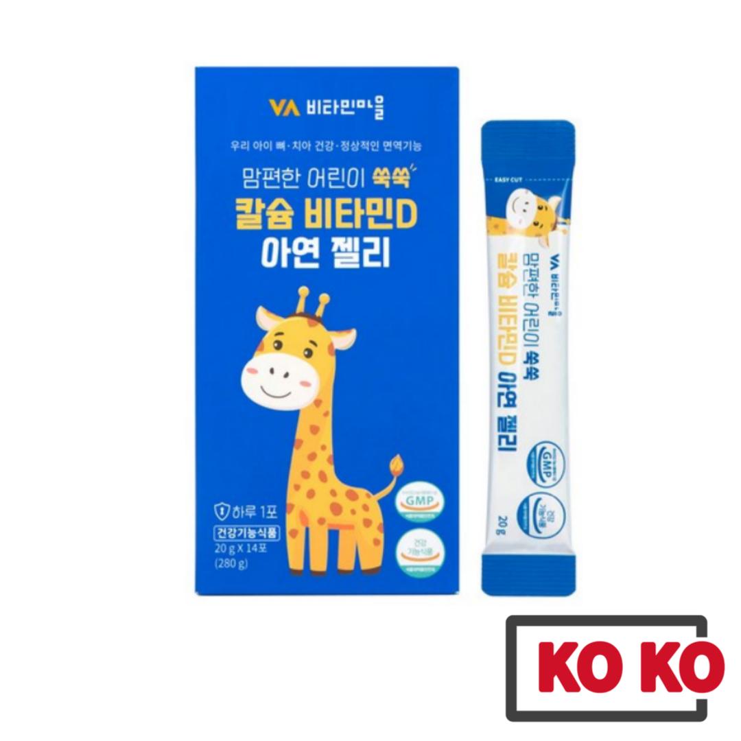 

[Vitamin Village] Kids Calcium Vitamin D Zinc Jelly 14p для імунітету / без цукру 14p
