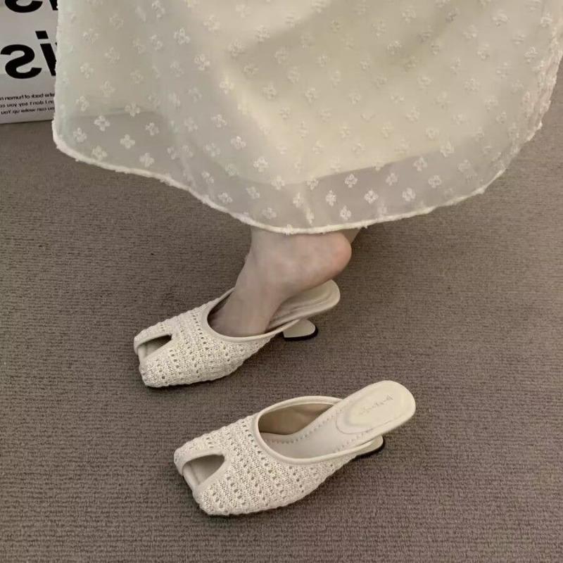 

Нишевая богемная женская верхняя одежда на высоком каблуке, летние сандалии-баотоу на толстом плетеном каблуке 40