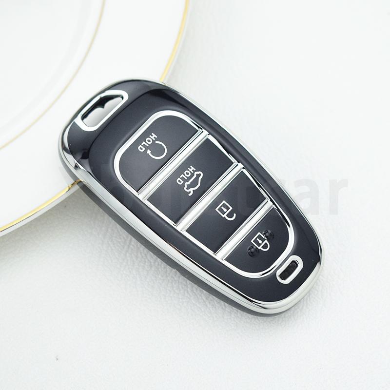 Tpu Car Key Cover Shell Fob Case Holder Bag For Hyundai Santa Fe Tucson Nexo Nx4 Atos Solaris Prime Keyless Accessories