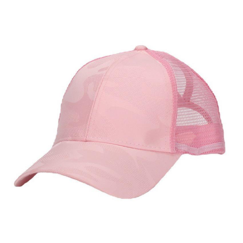 Summer camouflage baseball cap with loose ponytail ventilation mesh cap for outdoor sports, sun protection and shade.