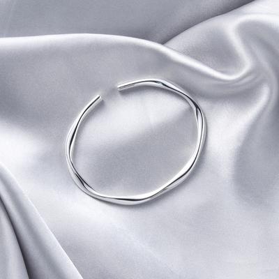Brățară Mobius Brățară din Argint Sterling S999 cu Deschidere Ajustabilă pentru Femei, Brățară din Argint Pur pentru Ziua Îndrăgostiților de Oferit Iubitei