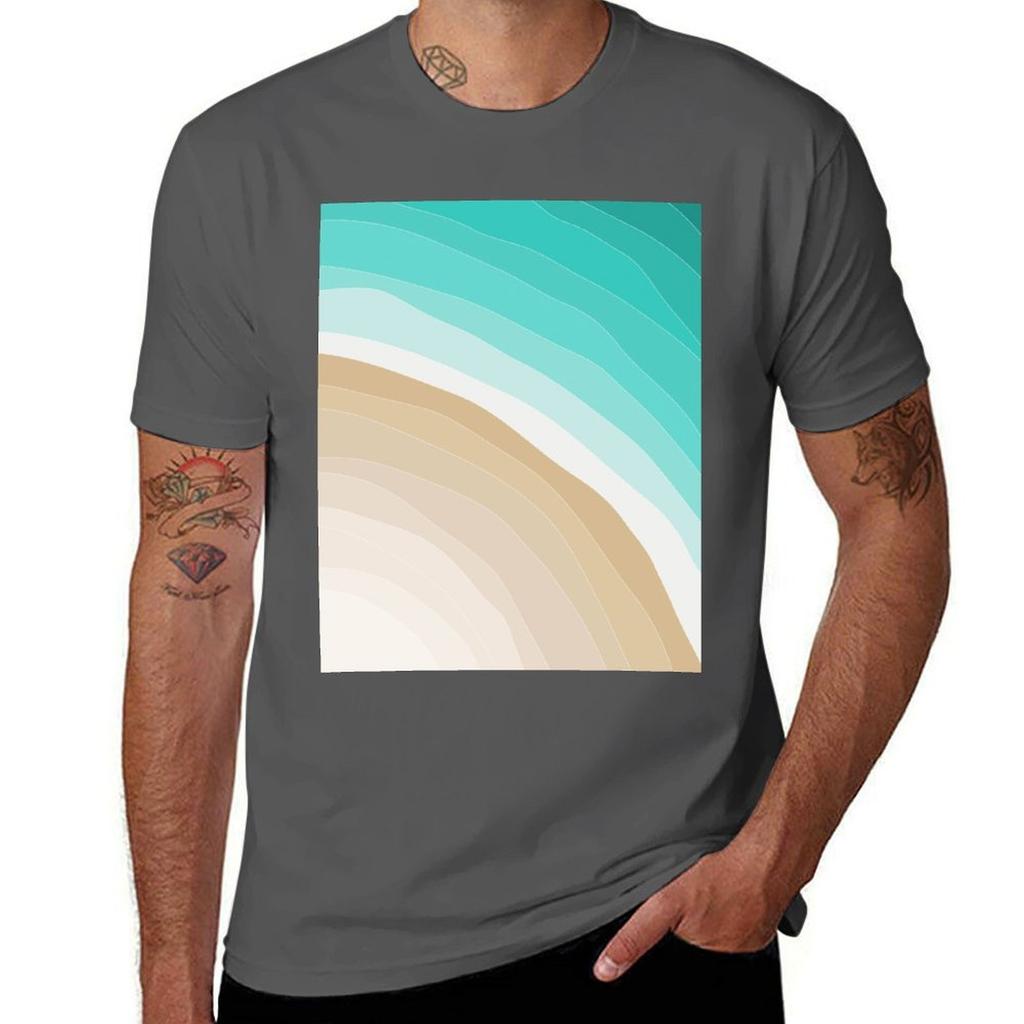 Tropical Beach Aerial 02 Turquoise TShirt Essential Solid Color TShirt