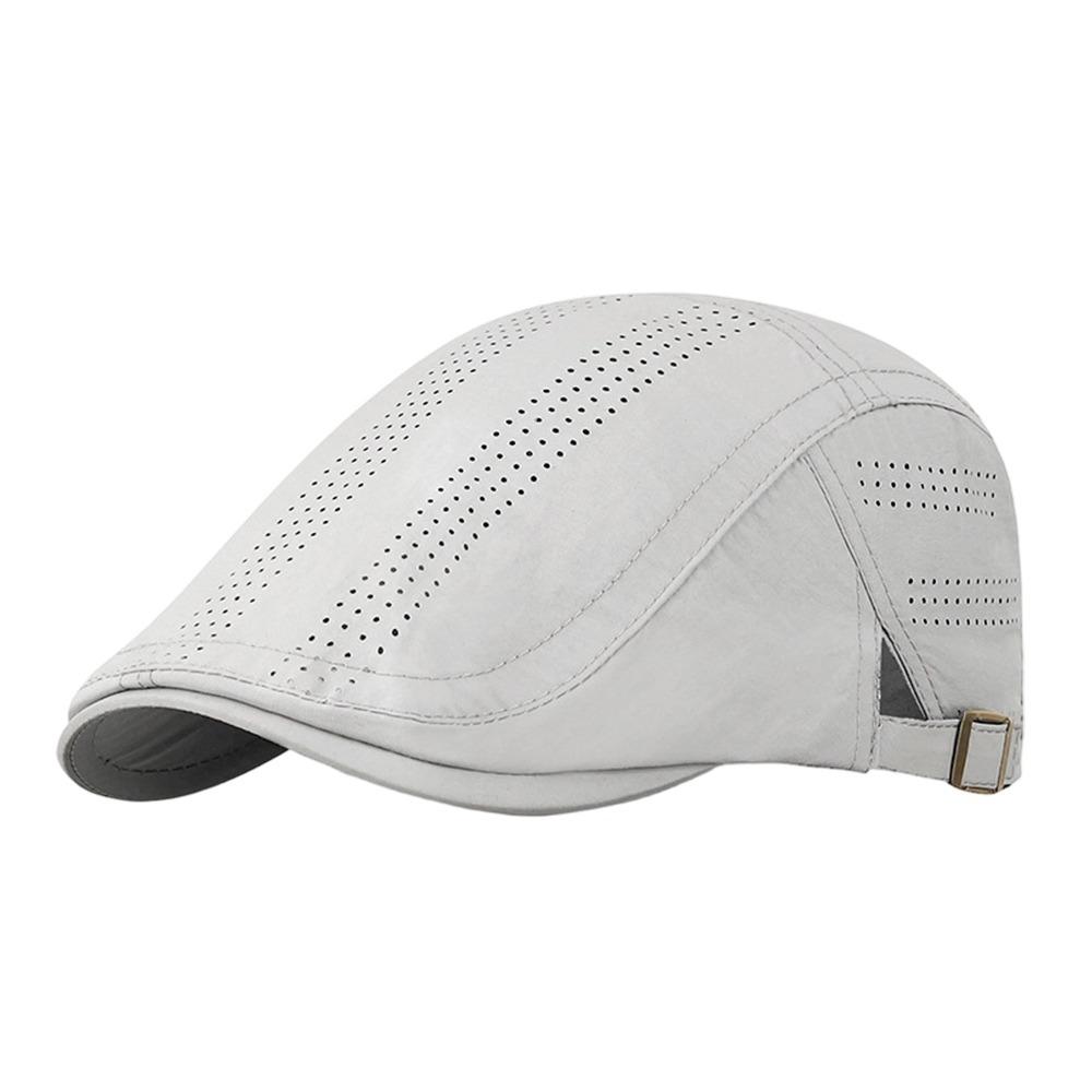 Fashion Summer Beret Hat Quick-drying Adjustable Sun Cap Retro Casual Cabbie Hat Driving светло-серый