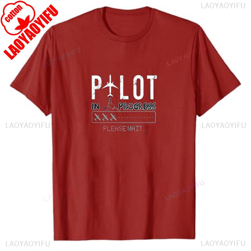 In Progress Funny Future Aviation Airplane TShirt Gift for Lover Unisex Vintage Classic Fashion Streetwear Crewneck Shortsleev