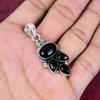 Smycken i svart onyx, hänge i massivt 925 sterlingsilver, handgjorda ädelstenssmycken, presenter till fru, helt nytt hänge