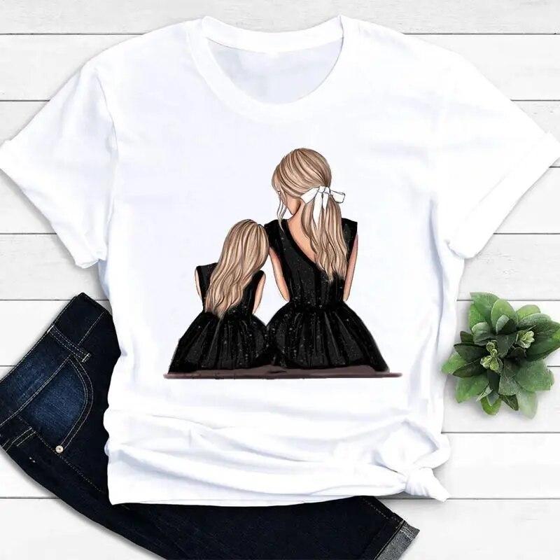 Women Clothing Mom Mama Love Mother Son Short Sleeve Graphic Tee T-shirts Female Ladies Fashion Casual Summer Tshirt Clothes