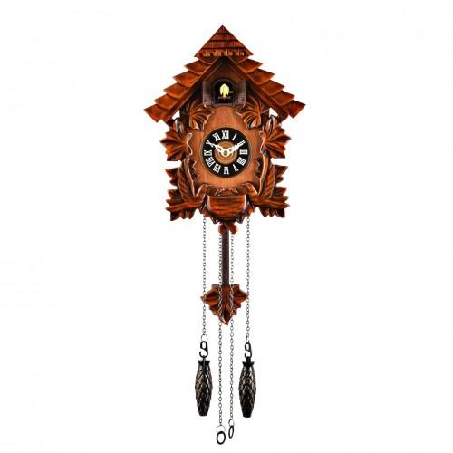 Qtz Cuckoo Clock - Wooden - Pitched Roof