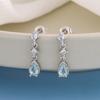 New Fashion Blue Water Drop Geometric 925 Sterling Silver Jewelry Temperament Exquisite Earrings E0591
