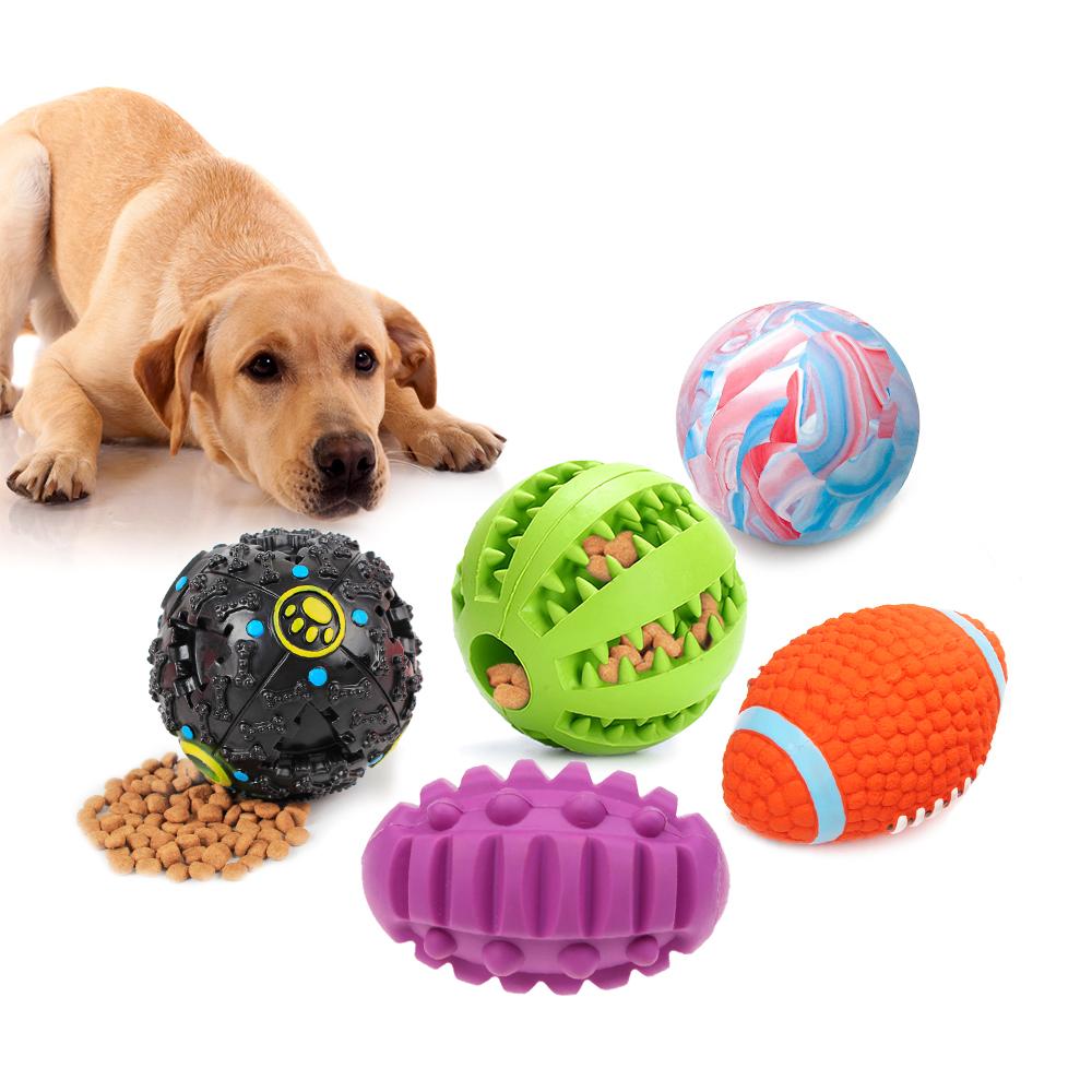 Soft Rubber Outdoor Interactive Go Fetch Training Soccer Ball Football Volleyball Baseball Toy Dog Squeaky Ball KYPT-025