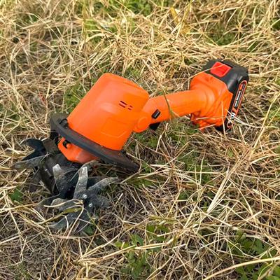 Cordless Mini Tiller Cultivator Sharp Blades High Speed Ergonomic Design Portable Battery Powered