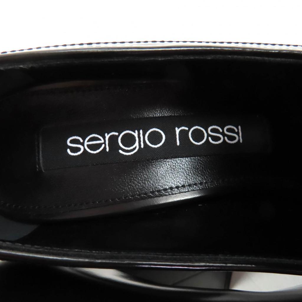 Makellose Sergio Rossi Pumps SR NORA Chunky Heel Leder schwarz Leder Damen 36.5 Gebraucht