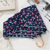 Japanese-Style Curved Hook Embroidery Ultra-Light Portable Sunshade Umbrella for Women, Black Coating Sun Protection Folding Umbrella, Uv Protection