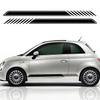 2 szt. Długie Pasiate Naklejki Samochodowe Naklejki na Listwy Boczne Karoserii Drzwi Samochodu Paski Wyścigowe Boczne Naklejki Dekoracyjne Do Fiat 500 Abarth Punto