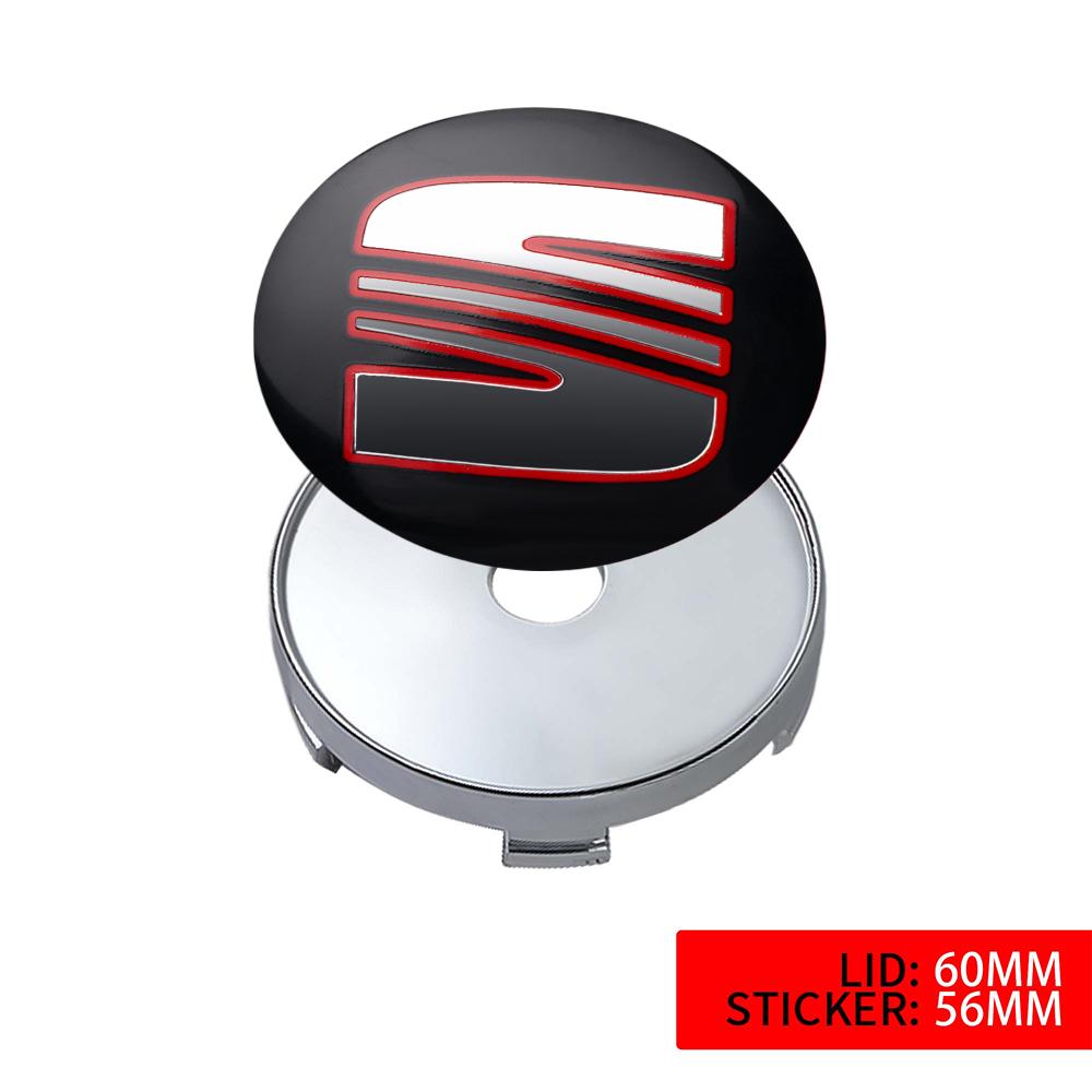 vhzh5 4Pcs Car Wheel Center Hub Cap Badge Tire Rim Covers Sticker For Seat FR Leon Ateca Arosa Exeo Ibiza Cupra MK1 Toledo Accessories