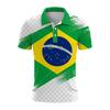 Brazil National Emblem 3d Printed Summer Button Down Collar Polod For Men Casual Tops Oversized Short Sleeve Trend Men Clothing