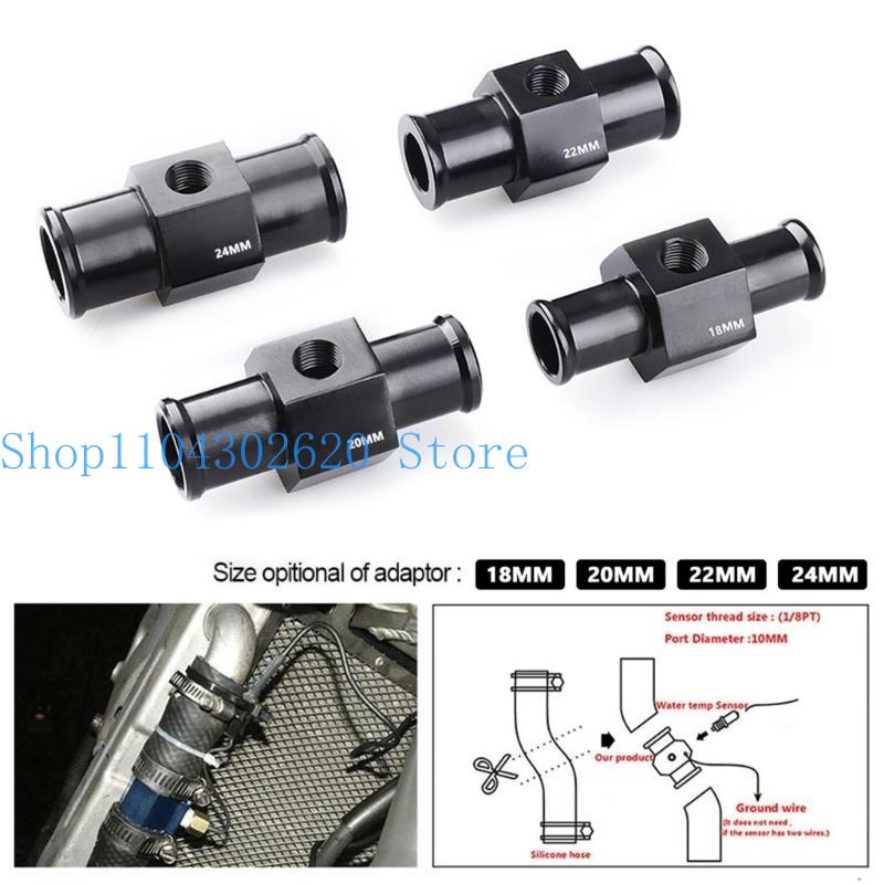 652F 18/20/22/24/28/30/32/34/36/38/40MM Radiator Adaptor Water Temp Gauge Temp Hose Adapter Attachment Hose Clamps