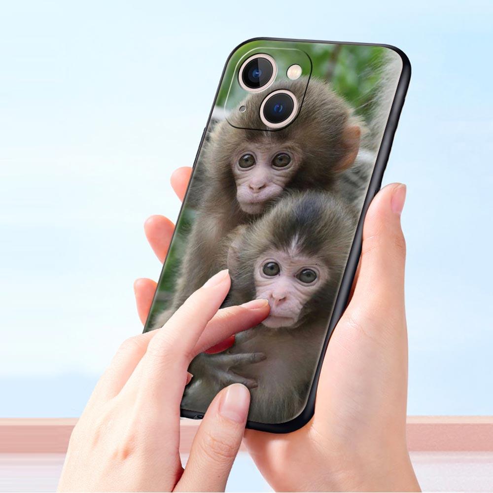 Cute Funny Monkey Phone Case For iPhone 17 16E 15 16 14 13 12 11 Pro Max 7 8 Plus Soft TPU Back Cover