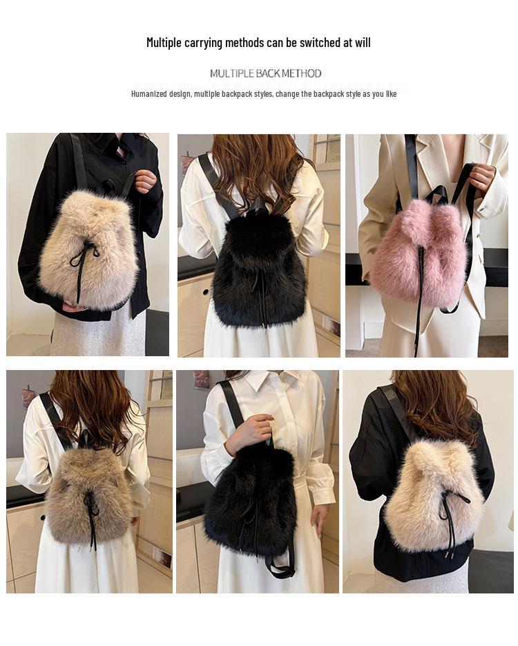 Cute Cartoon Plush Handbag: New 2020 Furry Shoulder Crossbody Bag for Autumn and Winter.