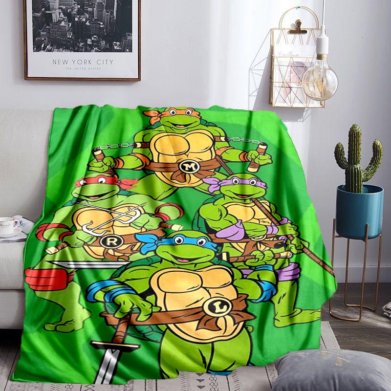 Ninja Turtles Adventure Throws Blanket Flannel Blankets Plush for Couch Bed Gifts for Men Women Travel picnic blanket Christmas fan gifts