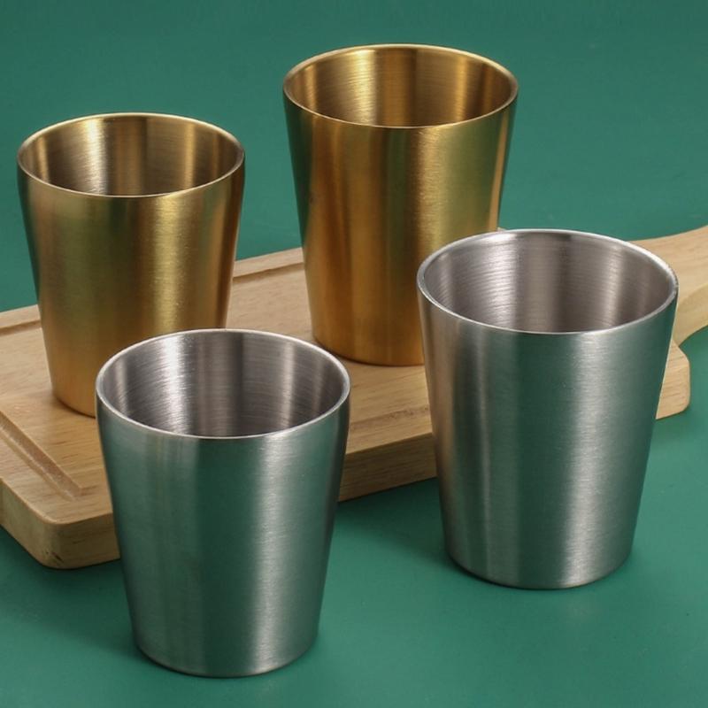 Pack Of 4 Stainless Steel Insulated Cups Double Wall Metal Drinking Glasses Stackable Drinkware for Home and Camping