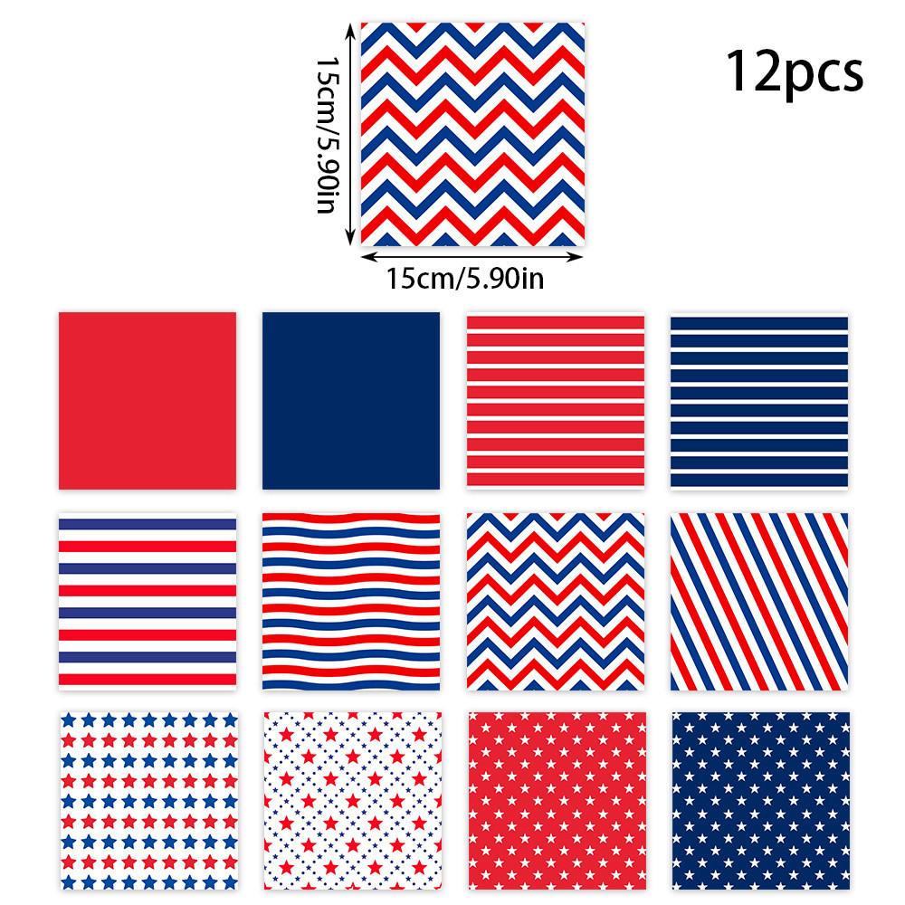 Independence Themed Day Striped Star Balloon Pattern Gift Box Packaging Paper