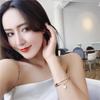 Korean Roman Numeral Rhinestone Heart Pendant Bracelet – Women's Fashion Wristband Ornament