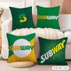SSubway Cushion Cover Natural Linen Organic Fabric DoubleSided Printing Couch Pillow Covers Home Decor