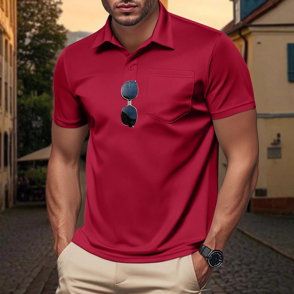 Men's Summer Sports Casual Breathable Mesh Button-down Collar Color Men's Shirt