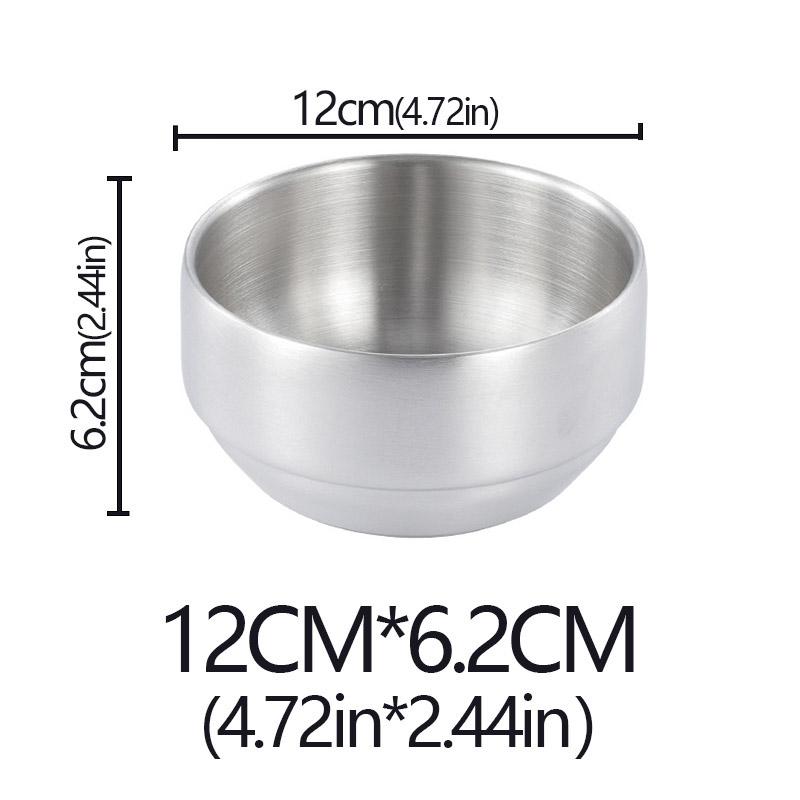 Korean Style 304 Double-layer Stainless Steel Rice Bowl With Lid Soup Rice Bowl Cuisine Home Creative Child Small Bowl Cuisine