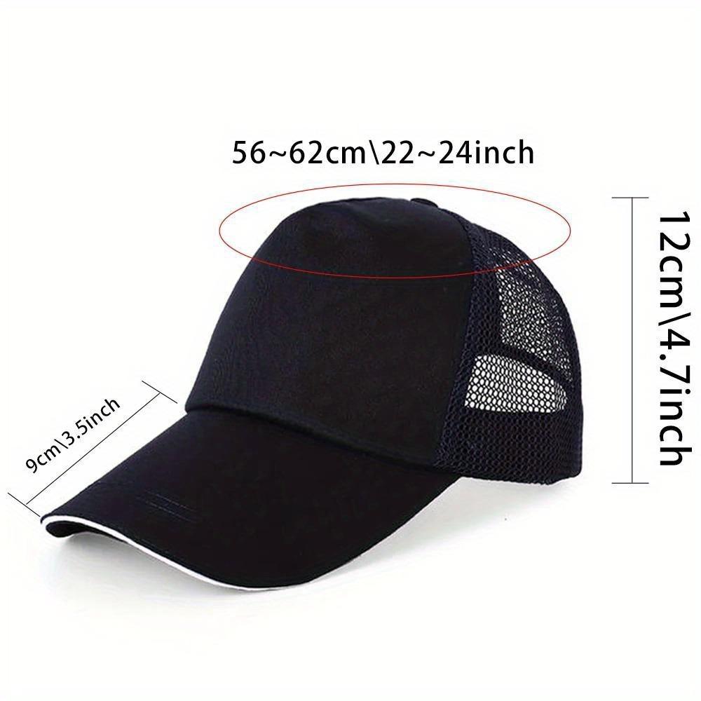 1pc AmaBe Hip-Hop Baseball Cap with Golden Letter Print, Adjustable Hook & Loop Closure, Breathable Mesh Back, Lightweight Stret