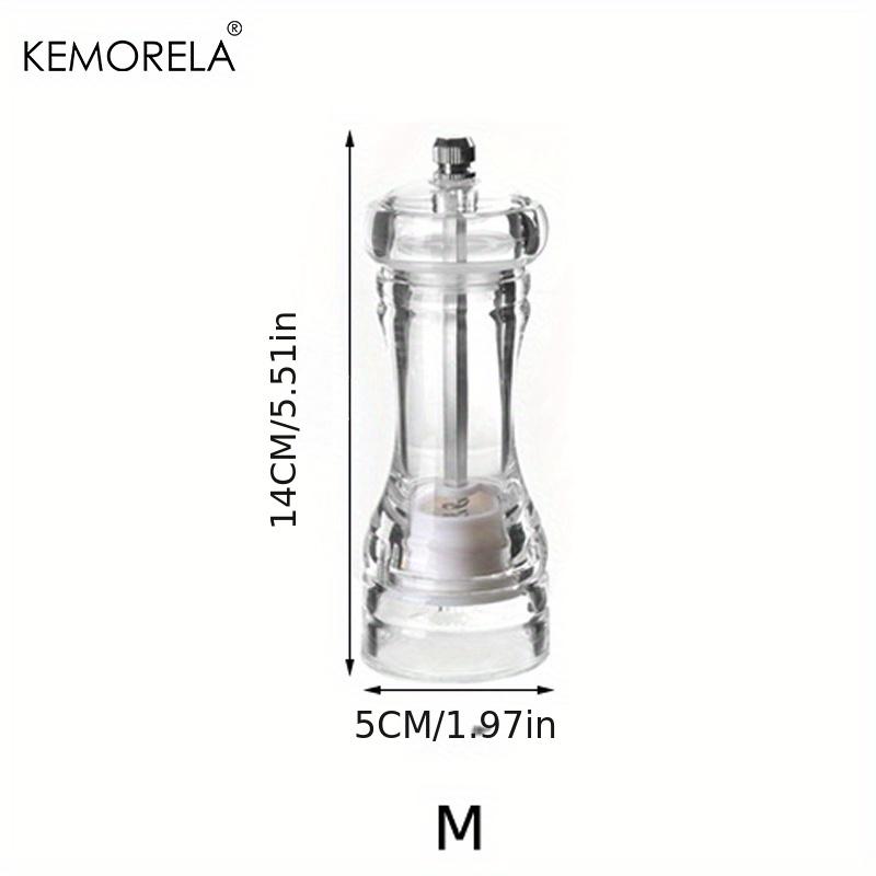 KEMORELA 1PCS Spices Mill Shaker Acrylic Manual Pepper Grinder Salt Spices Mill Shaker Transparent Kitchen Grinding Tool