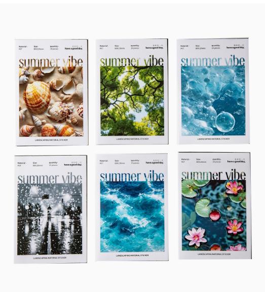 

6packs/1lot Kawaii Scrapbook Sticker Summer with a sense of atmosphere Scrapbooking Supplies Planner Decorative Stationery