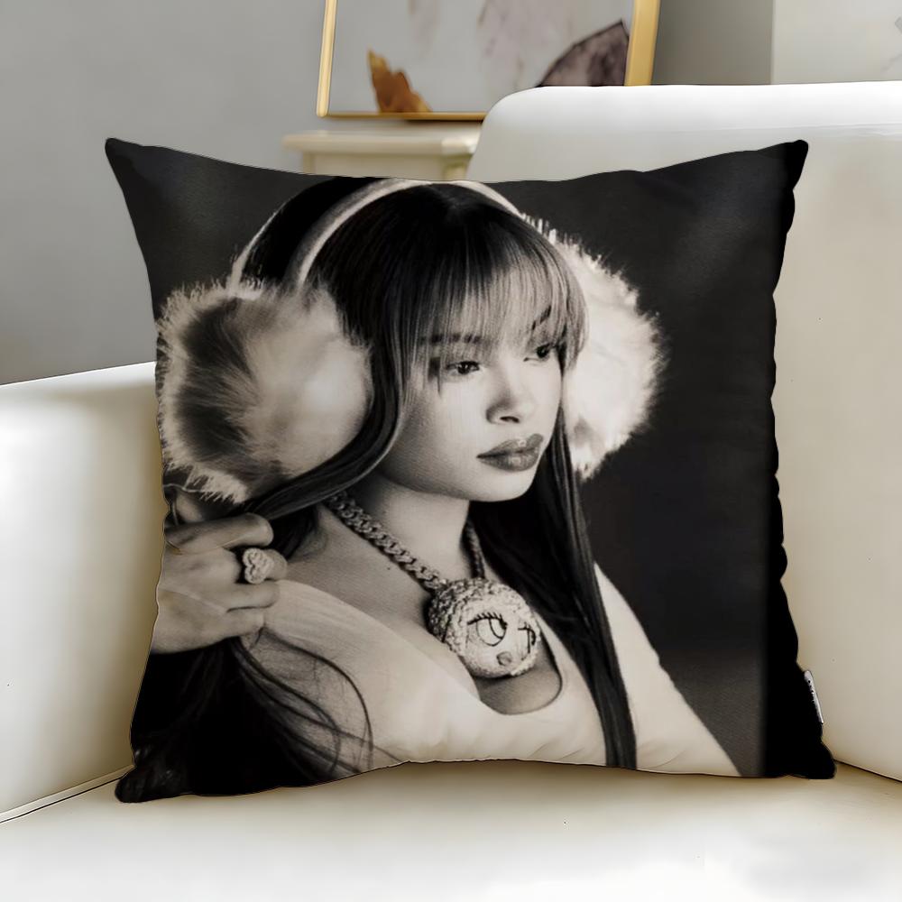 popular rapper Ice Spice Cushion Cover Soft EasyWash Pillow Case Versatile for Couch Bed Travel and Office