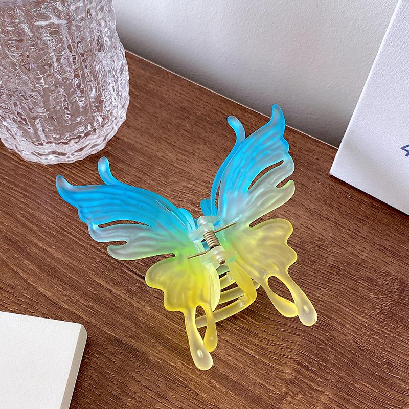 

Милая заколка-краб для волос в виде бабочки ярких и жизнерадостных цветов, идеально подходящая для женских волос GreenYellow Butterfly