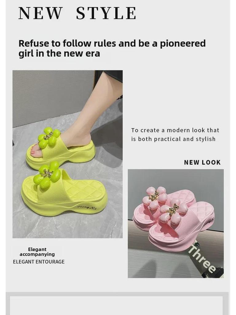 2023 Women's Fashion Thick-Soled Heightening Non-Slip Slippers for Indoor & Outdoor Winter Wear