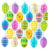 24 Pieces Easter Decoration Eggs 6x4cm Tree Basket Ornaments for Window Party Home
