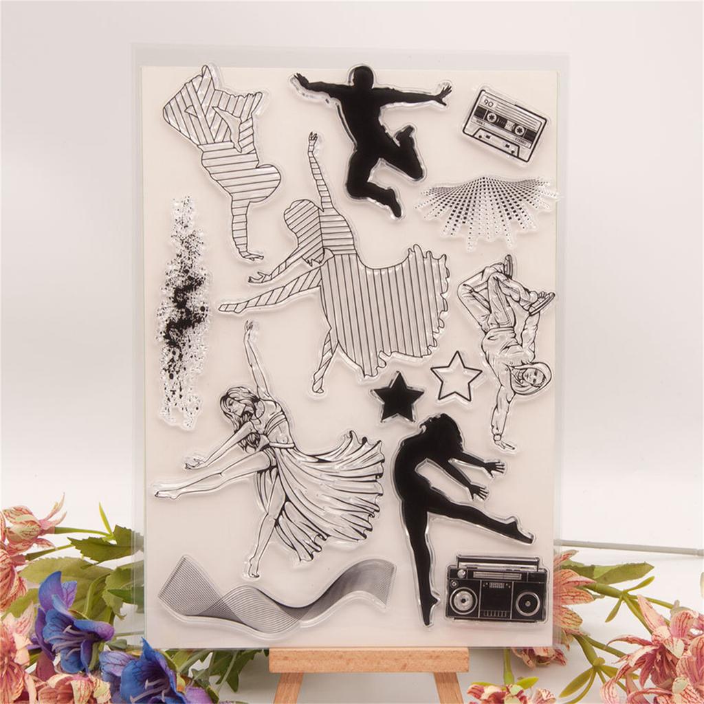 Silicone Seal Stamp Dancing Girl Clear Stamps DIY Scrapbooking Card Making Embossing Photo Journal Album Decorative