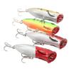 4 PCS Lure Hard Bait Plastic and Stainless Steel 3D Realistic Eyes Hard Fishing Lures Bait with Treble Hooks for Fishing